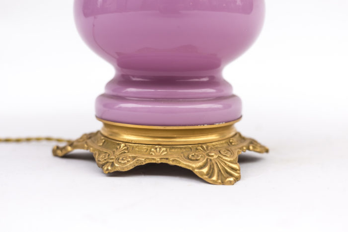 pink opaline lamp gilt base