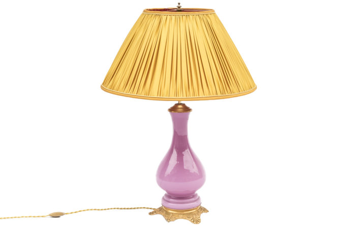 pink opaline lamp side