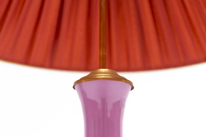pink opaline lamp top mount