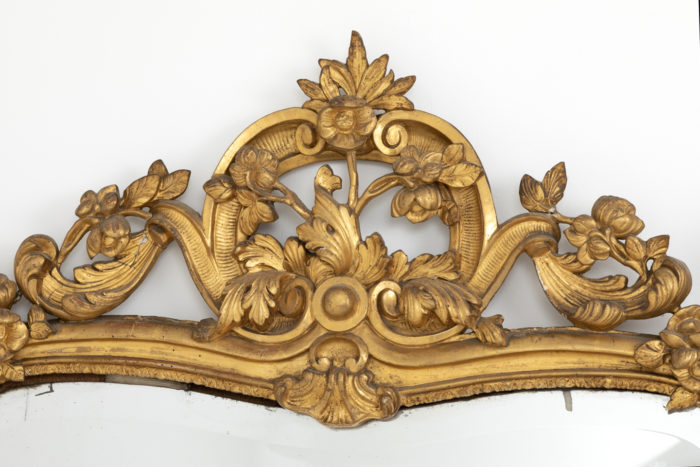 gilt mirror louis xv top frame cartouche