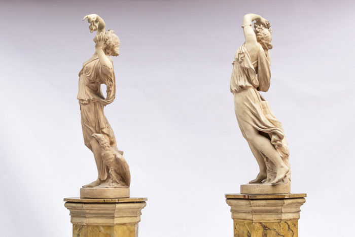 pair nymphs sculptures terracotta side 2