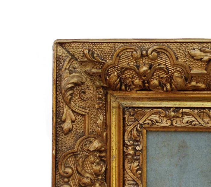 military painting carved and gilt frame