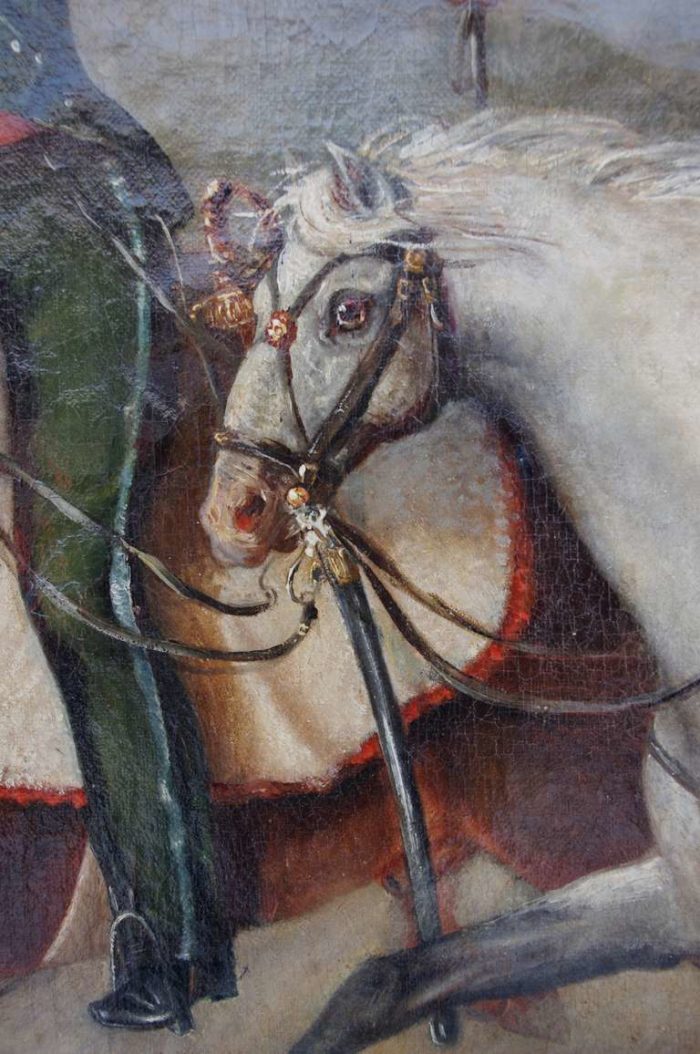 peinture militaire cheval détail