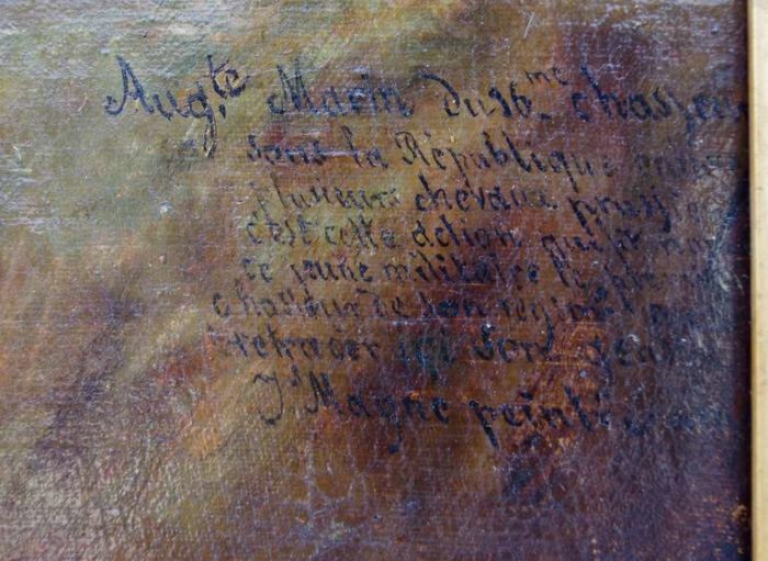 military painting inscription