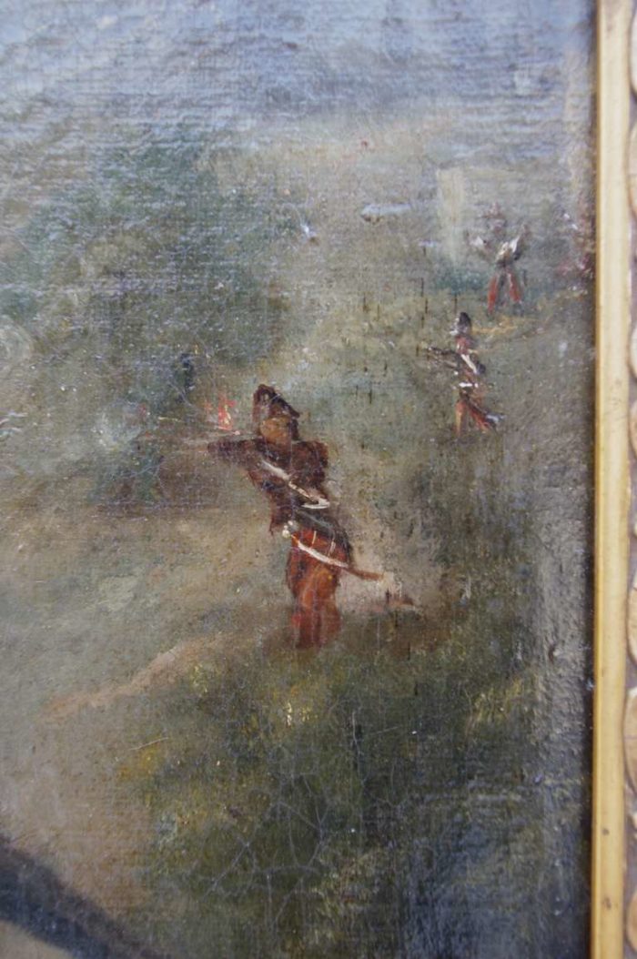 military painting shooting soldiers