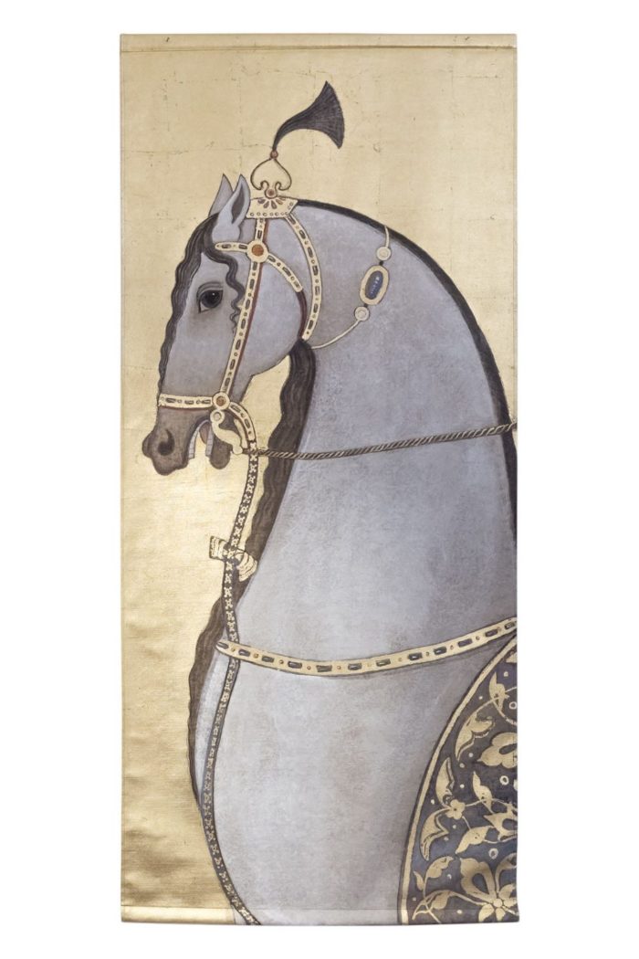 canvas grey arabian horse