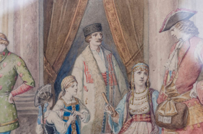 costume ball watercolour oriental and russian costumes