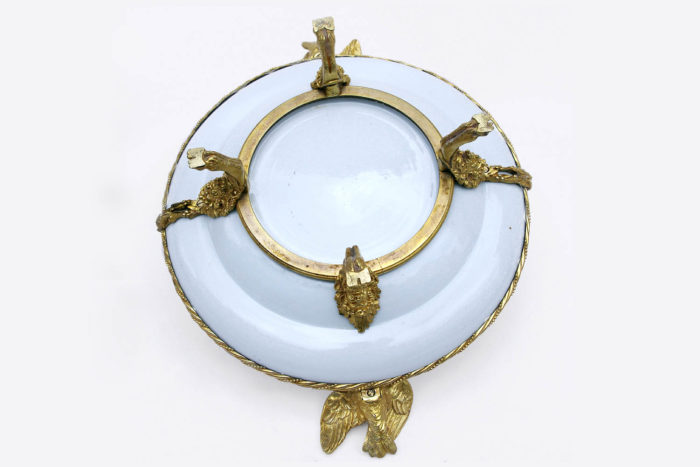 canton porcelain plate gilt bronze back