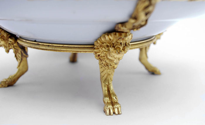canton porcelain plate gilt bronze satyr legs