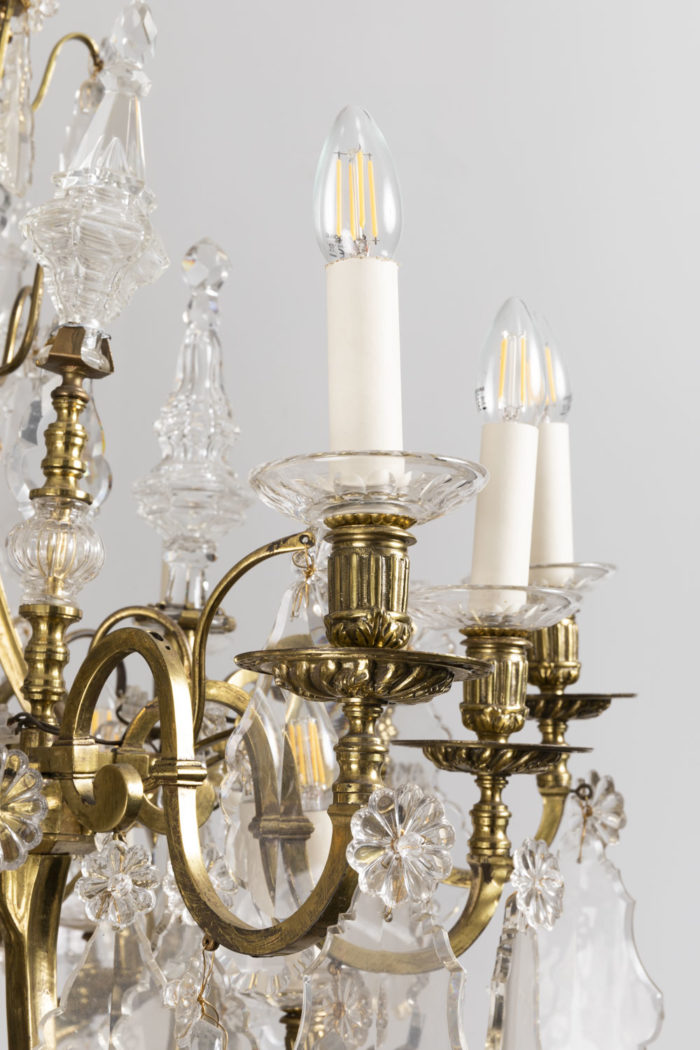 baccarat chandelier gilt brass arm light