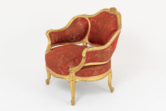 louis xv style low bergere side