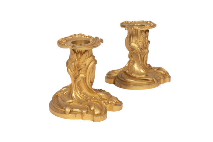rocaille style candlesticks gilt bronze prcpl