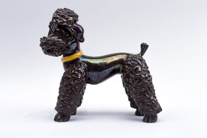 iridescent earthenware poodle right side