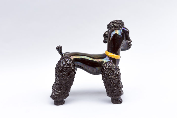 iridescent earthenware poodle left side