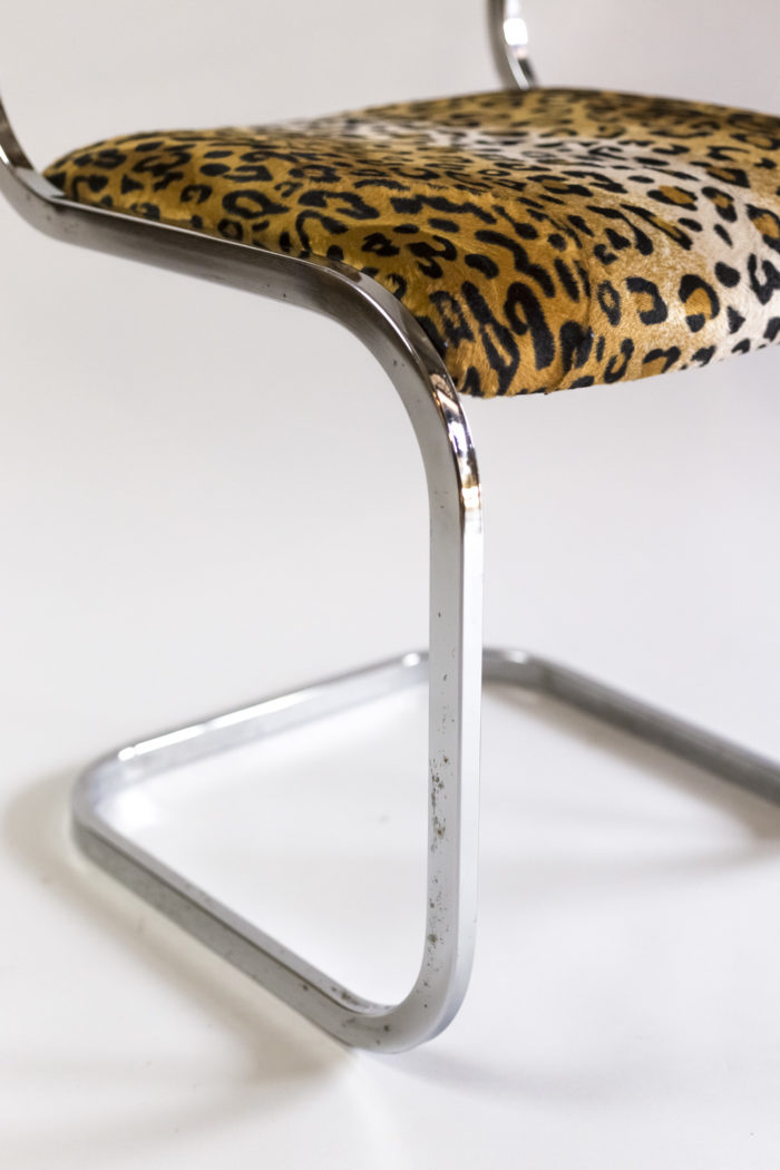 chair steel cheetah fabric legs