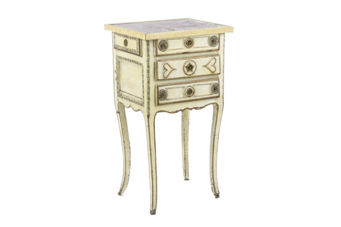 yellow louis xv bedside table 3/4