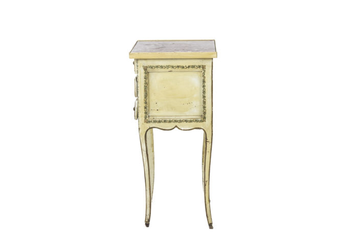yellow louis xv bedside table side