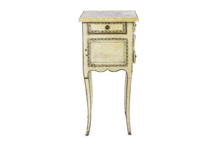 yellow louis xv bedside table side drawer