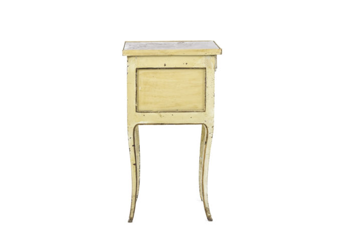 yellow louis xv bedside table back