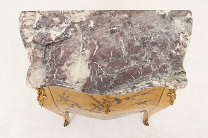 commode sauteuse style louis xv marbre