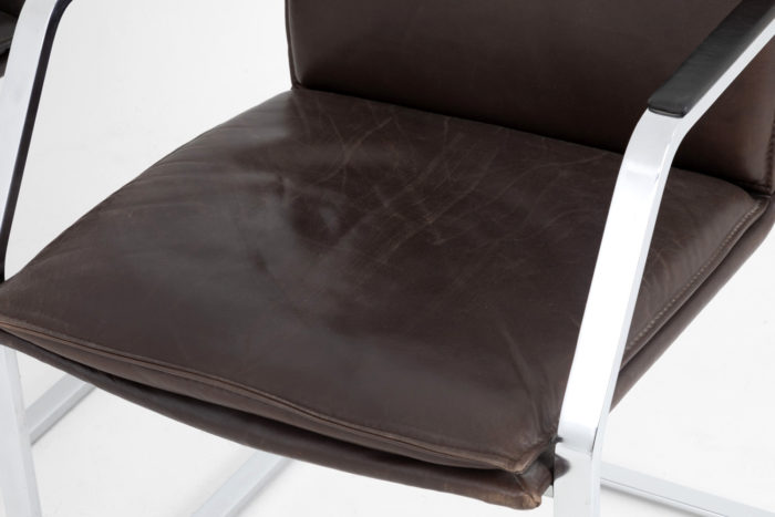 fauteuil glatzel knoll cuir brun foncé