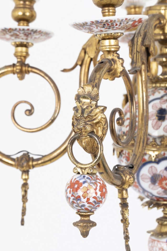 dutch style chandelier arm light lion ring