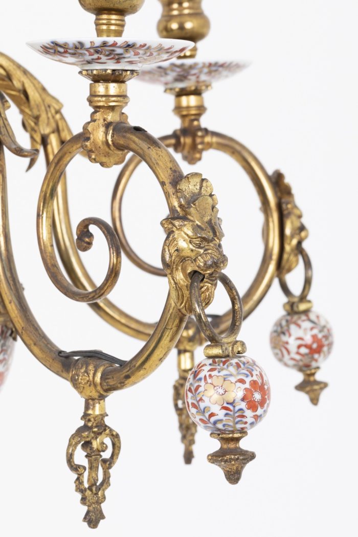 dutch style chandelier arm light lion ball