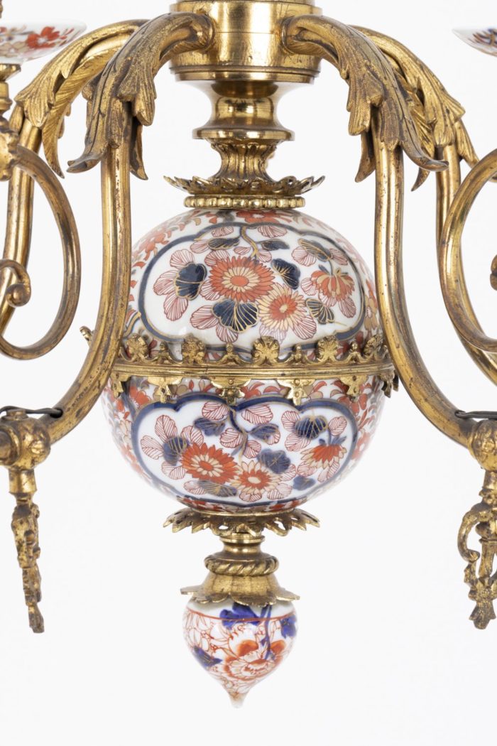 dutch style chandelier imari sphere gilt bronze