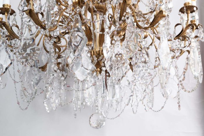 lustre louis xv laiton cristal bas