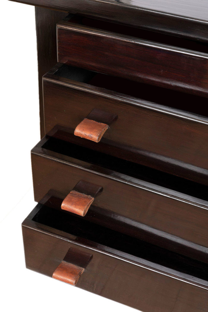 regain black lacquer commode drawers leather handles