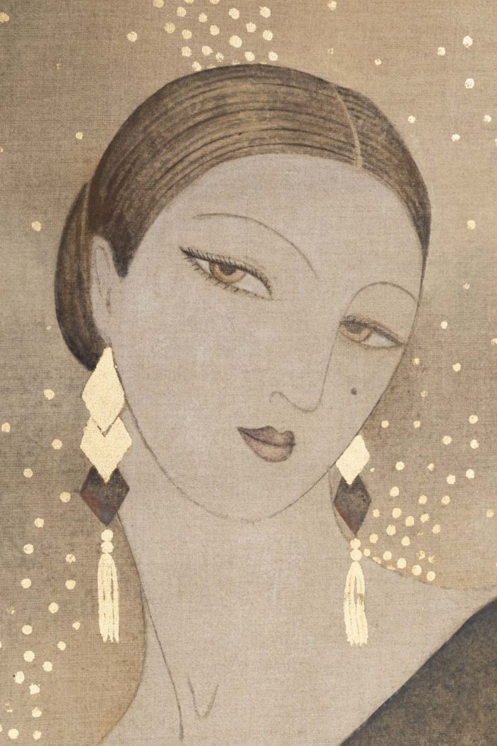 art deco woman portrait head