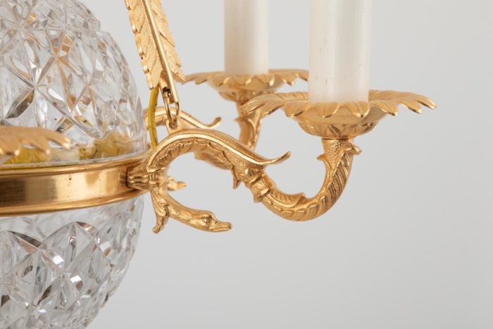 empire chandelier arm light swan acanthus leaves