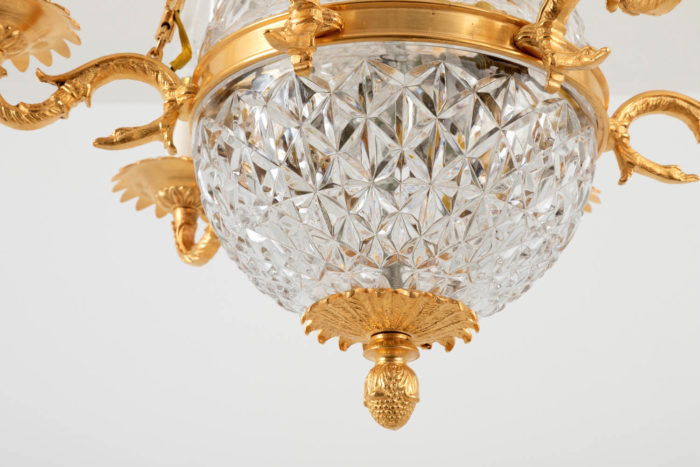 empire chandelier crystal gilt bronze bottom fruit