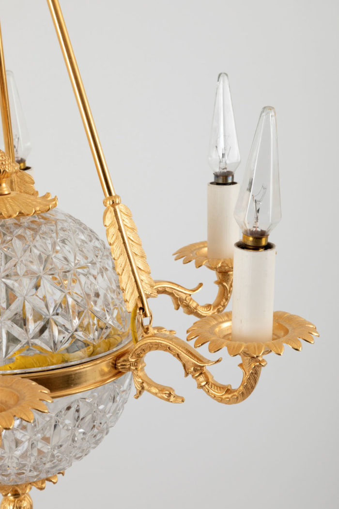 empire chandelier crystal gilt bronze side