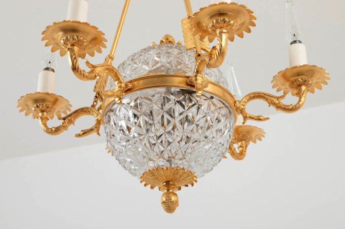 empire chandelier crystal gilt bronze bottom