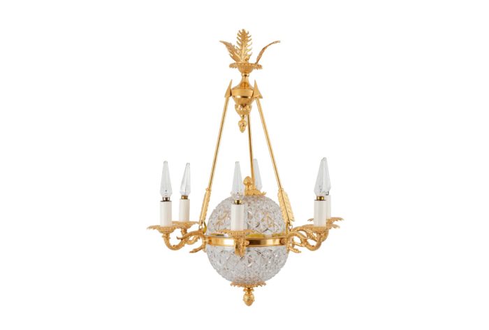 empire chandelier crystal gilt bronze