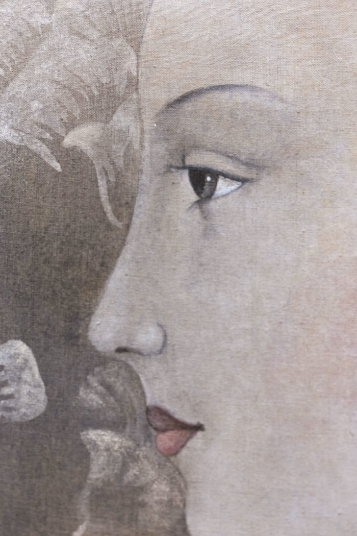 canvas renaissance woman portrait face