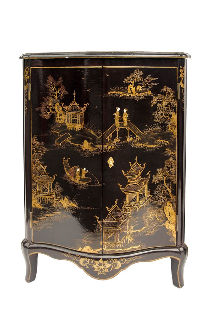 corner cabinets black lacquer chinese decor