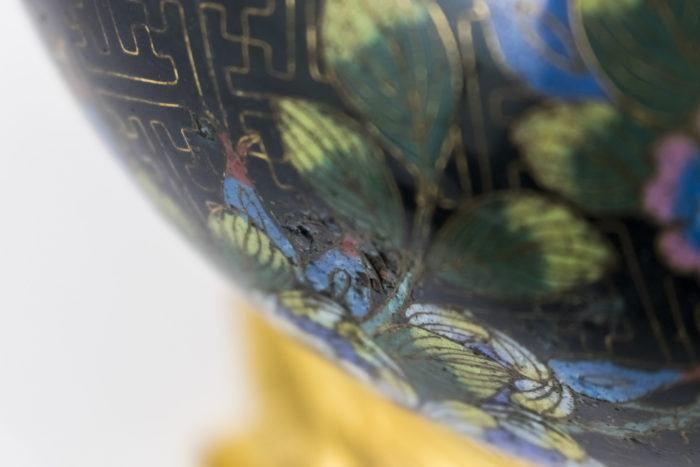 lampe émaux cloisonnés enfoncement