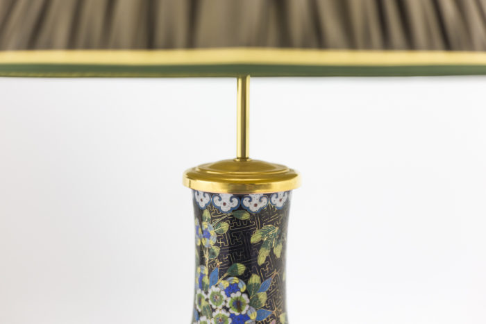 lampe émaux cloisonnés monture bronze doré