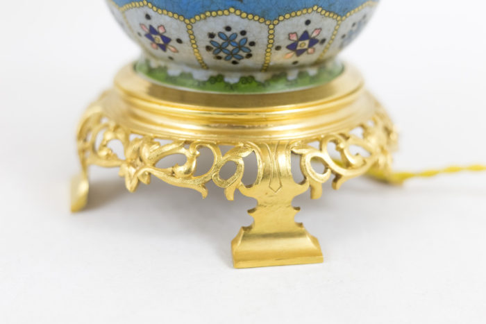 cloisonne enamel lamps gilt bronze base