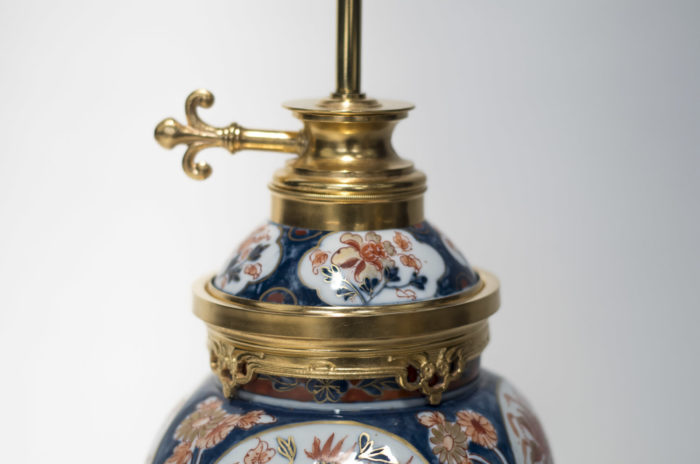 lampes porcelaine imari ancien bouton allumage