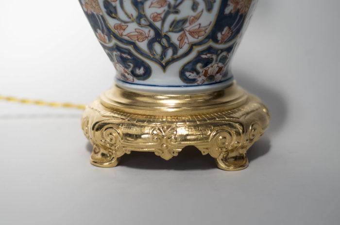 lampes porcelaine imari base bronze doré