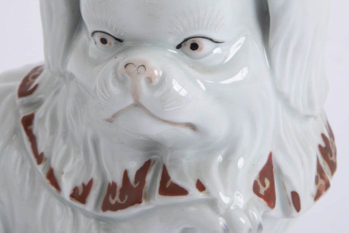 kutani porcelain dog head detail