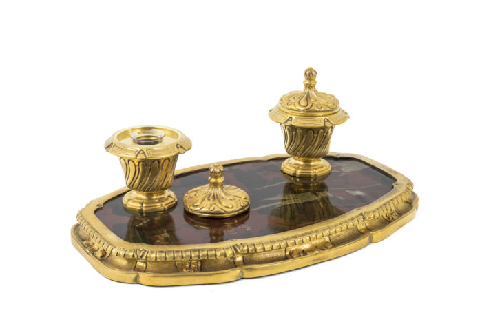 gilt bronze inkwell lacquer movable cover