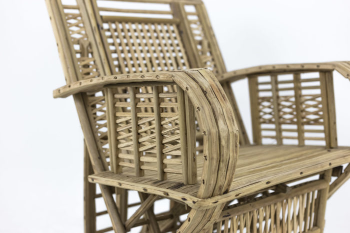 ethnical style bamboo armchair armrests