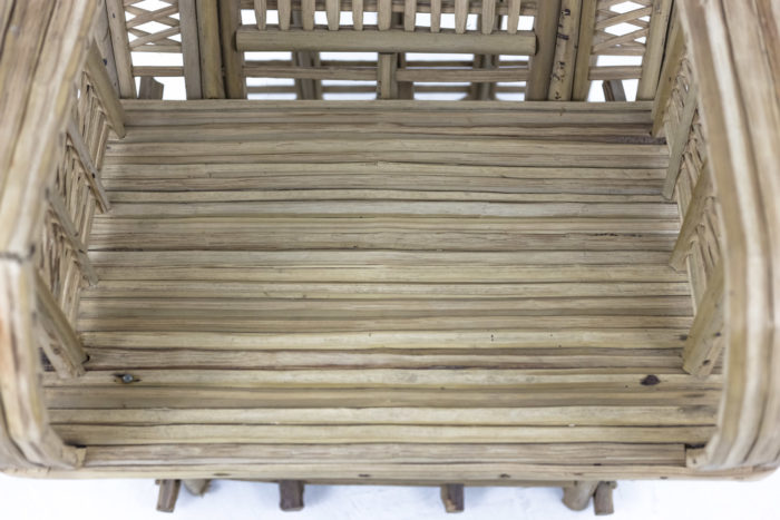 ethnical style bamboo armchair seat