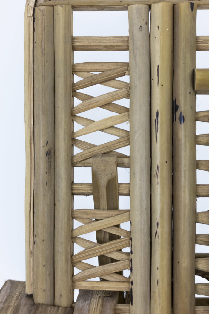 ethnical style bamboo armchair detail