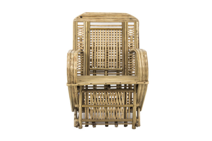 ethnical style bamboo armchair face