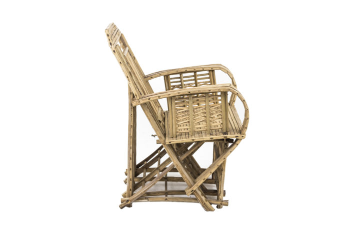 ethnical style bamboo armchair profile